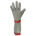 Long Cuff TPE Belt CE LFGB Approved 304L Stainless Steel Gloves Butcher Gloves Metal Slaughter Gloves